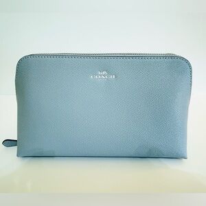 Coach Light Blue Cosmetic Bag.